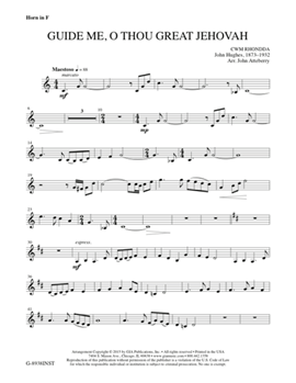 Guide Me O Thou Great Jehovah by Hughes John - Atteberry John - for Hrn/Tbn Part