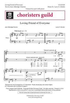 Loving Friend Of Everyone by Schultz Larry E for Unison/2-Part