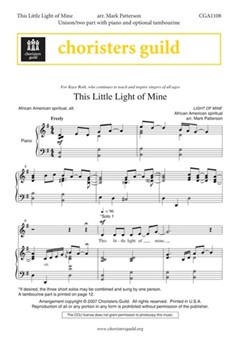 This Little Light Of Mine by - Patterson Mark - for Unison/2-Part