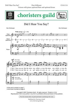 Did I Hear You Say by Schlosser Don for Unison