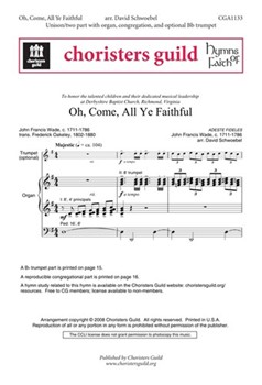 Oh Come All Ye Faithful by - Schwoebel David - for Unison/2-Part