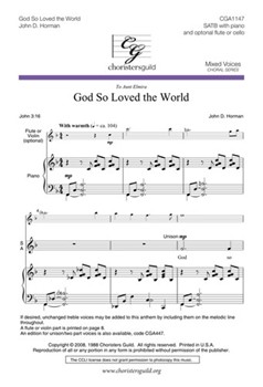 God So Loved The World by Horman John for SATB