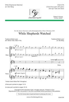 While Shepherds Watched by - Berg Ken - for Unison/2-Part