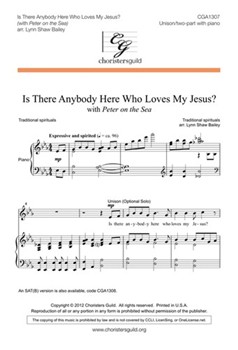 Is There Anybody Here Who Loves My Jesus by - Bailey Lynn Shaw - for Unison/2-Part