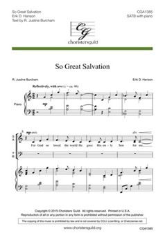 So Great Salvation by Hanson Erik D for SATB and Piano