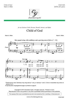 Child of God by Miller Mark A for Unison/2-Part and Piano
