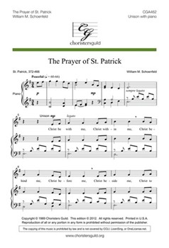 Prayer Of St Patrick by Schoenfeld William for Unison