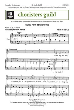 Song For Beginnings by Riehle Kevin for Unison