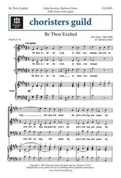 Be Thou Exalted by for SAB