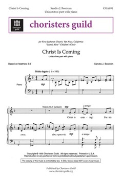 Christ Is Coming by for Unison/2-Part