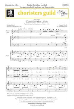 Consider The Lilies by Sleeth Natalie - Marshall Jane - for 2-Part Mixed