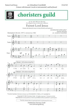 Fairest Lord Jesus by - Crutchfield Jonathan - for Unison
