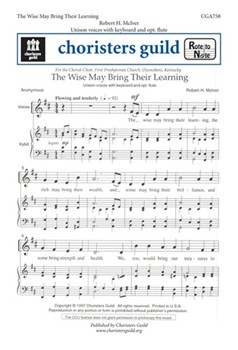 Wise May Bring Their Learning The by McIver Robert H for Unison