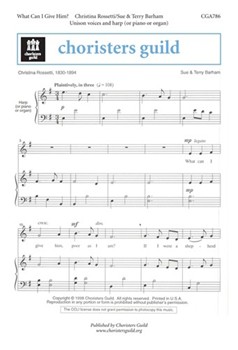 What Can I Give Him by Barham Sue and Terry for Unison