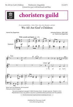 We All Are God's Children by Brahms Johannes for Unison/2-Part