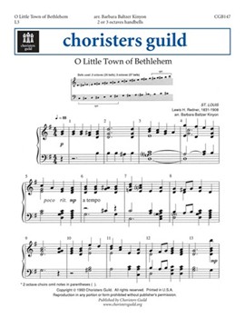 O Little Town of Bethlehem by for Handbells 2-3 Octave