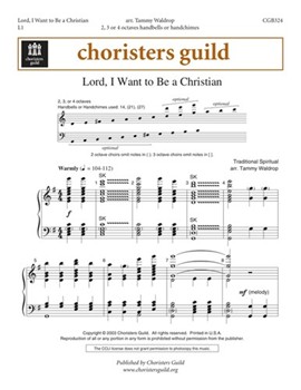 Lord I Want To Be A Christian by - Waldrop Tammy - for Handbells 2-4 Octave