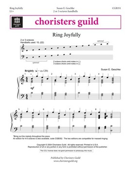 Ring Joyfully by Geschke Susan for Handbells 2-3 Octave