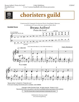 Bwana Asifiwe by Moklebust Cathy for Handbells 3-5 Octave