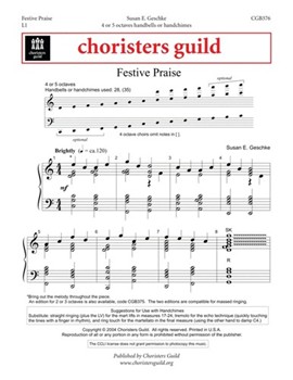 Festive Praise by Geschke Susan for Handbells 4-5 Octave