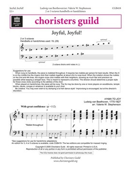 Joyful Joyful by Beethoven Ludwig van - Stephenson Valerie - for Handbells 2-3 Octave