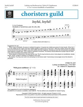 Joyful Joyful by Beethoven Ludwig van - Stephenson Valerie - for Handbells 3-5 Octave