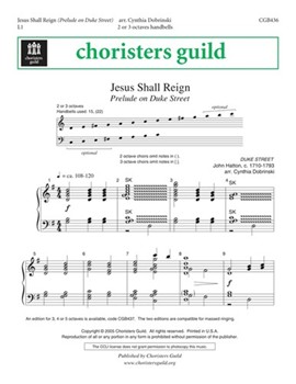 Jesus Shall Reign by Hatton John - Dobrinski Cynthia - for Handbells