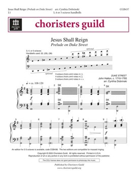 Jesus Shall Reign by Hatton John - Dobrinski Cynthia - for Handbells