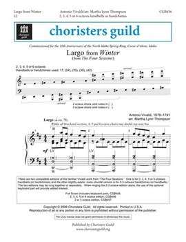 Largo From Winter by Vivaldi Antonio Lucio - Thompson Martha - for Handbells 3-6 Octave