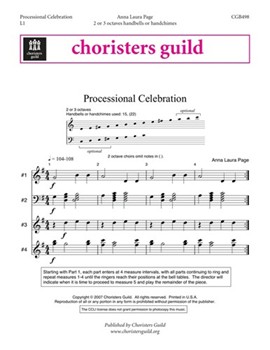 Processional Celebration by Page Anna Laura for Handbells 2-3 Octave