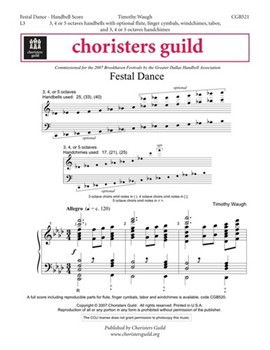 Festal Dance by Waugh Timothy H for Handbells 3-5 Octave