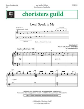 Lord Speak To Me by Schumann Robert - Eithun Sandra - for Handbells