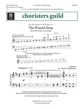 Wassail Song by - Stephenson Valerie - for Handbells 3-6 Octave