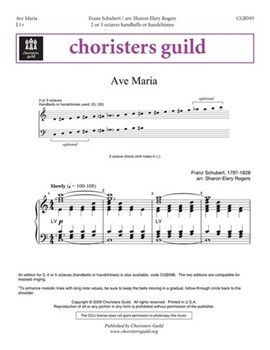 Ave Maria by Schubert Franz - Rogers Sharon - for Handbells
