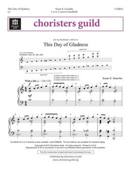 This Day Of Gladness by Geschke Susan for Handbells 3-5 Octave