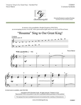 Hosanna Sing to Our Great King by Manor Trevor for Handbells 3 Octave