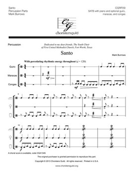Santo by Burrows Mark for Percussion Parts
