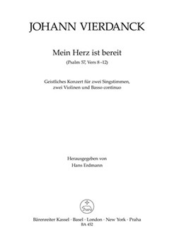 Mein Herz ist bereit -Geistliches Konzert- by Fourdanck Johann for 2SSolo/2TS
