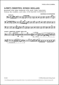 Praise him Christians BuxWV 68 -Lauda Sion Salvatorem Christmas cantata- by Buxtehude Dietrich for