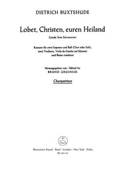 Praise him Christians BuxWV 68 -Lauda Sion Salvatorem Christmas cantata- by Buxtehude Dietrich for SSolo ad l