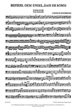 Command the Angels BuxWV 10 -Choral cantata- (for Mixed choir (SATB) strings and bc) by Buxtehude Dietrich for