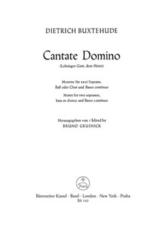 Cantate domino - Lobsinget Gott dem Herrn BuxWV 12 -Motet- by Buxtehude Dietrich for SSolo ad l