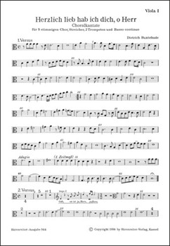 Herzlich lieb hab ich dich o Herr BuxWV 41 -Choralkantate- by Buxtehude Dietrich for