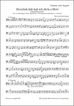 Herzlich lieb hab ich dich o Herr BuxWV 41 -Choralkantate- by Buxtehude Dietrich for