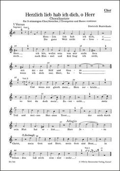Herzlich lieb hab ich dich o Herr BuxWV 41 -Choralkantate- by Buxtehude Dietrich for Mixed Choir