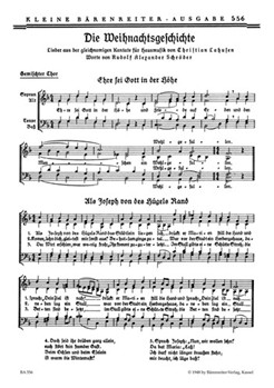 Die WeihnachtsGeschichte -Lieder aus der Kantate fur Hausmusik- by Lahusen Christian for Mixed Choir