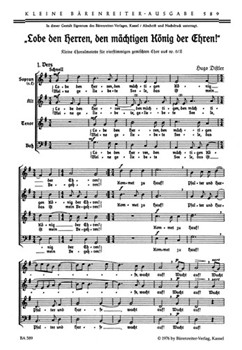Lobe Den Herren Den Machtigen Konig by Distler Hugo for SATB a cappella