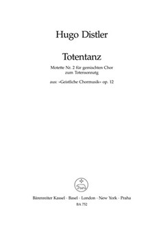 Totentanz op. 12/2 -Motet no. 2 from "Geistliche Chormusik" op. 12- by Distler Hugo for speaker/Mi