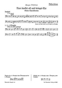 Nun danket all und bringet Ehr op. 11/2 (1941) -Kleine Choralkantate- by Distler Hugo for