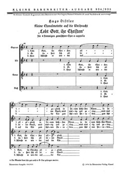 Lobt Gott ihr Christen allzugleich (1935) -Choralmotette- by Distler Hugo for Mixed Choir